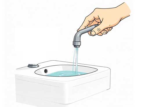 how to replace bathroom faucet step 3- Hand removing a bathroom faucet